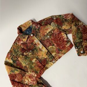 Floral Tapestry Button-Up Jacket in Multicolor